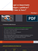 Meeting 1 (3 Dic) Por Qué Investigar y Publicar