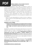 Acta de Asamblea General de Elecciones Del Cafae