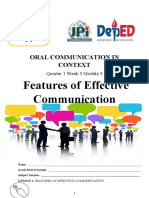 Features of Effective: Communication