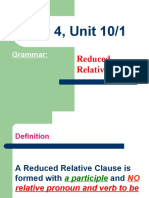 Reduced Relative Clauses