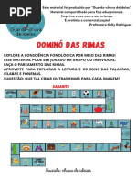 Jogo Dominó Das Rimas