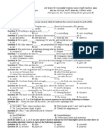 9. Đề Phát Triển Theo Cấu Trúc Đề Minh Họa 2022 - Môn Tiếng Anh - Đề 9 - File Word Có Lời Giải Chi Tiết