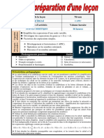 Fiche - Calcul Littéral - 2APIC - 2023