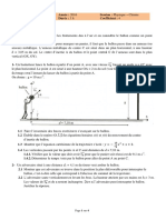 Sujet de Physique-Chimie, Bac Série D, Année 2016, Côte D'ivoire