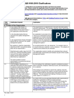 9100 Clarification Table Iso 9001-2015