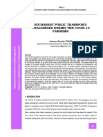 Bucharest Public Transport: Challenges During The Covid-19 Pandemic