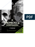 Libro El Proyecto de Investigacion de Fidias G Arias