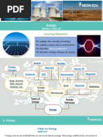 Energy: Learning Objectives