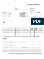 Sample Submittal Transmittal Form