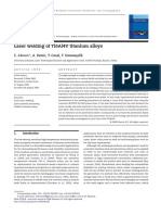 Laser Welding of Ti6Al4V Titanium Alloys