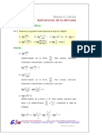 Bloque 4. Cálculo Tema 4 Aplicaciones de La Derivada Ejercicios Resueltos - PDF