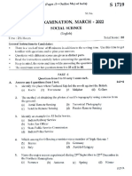 SSLC Examination - 2022 Social Science (EM) Question Paper