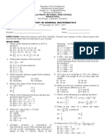 Pretest in General Mathematics