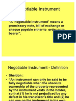 A Negotiable Instrument Means A Promissory Note, Bill of Exchange or Cheque Payable Either To Order or To Bearer