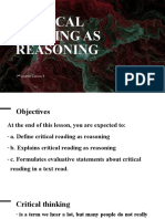 Critical Reading As Reasoning