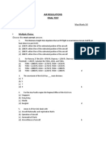 Air Regulations Final Test: Time: 01:00 Hrs Max Marks 50 Answer All Questions