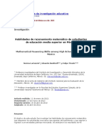 Habilidades de Razonamiento Matemático en EMS en México