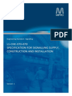 Specification For Signalling Supply Construction and Installation