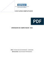 Plano de Curso - Operador de Computador - 160h