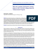 Stress Vulnerability and Academic Performance Among Management Students of UM TAGUM College: Basis For Enhancement Program