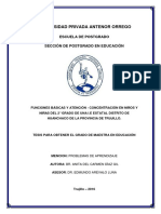 Funciones Básicas y Atención - Concentración en Niños y Niñas Del 2 °