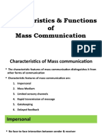 Characteristics & Functions of Mass Communication