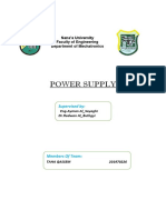 Electrical Circuits & Power Electronics Power Supply Project Report