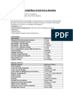 Medical Guidelines of Sick Leaves Duration