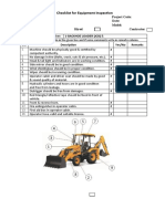 Inspection Checklist For BACKHOE LOADER (JCB)