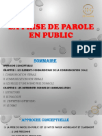 La Prise de Parole en Public