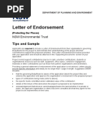 Protecting Our Places Program Sample Letter Endorsement 220098