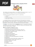 Hobbies Interests To Put On A Resume - TO PRACTISE