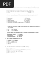 Recruitment and Selection Employee Questionnaire