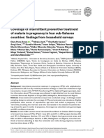 Clara Pons-Duran, Coverage of Intermittent Preventive Treatment of Malaria in Pregnancy in Four Sub-Saharan Countries Findings From Household Surveys