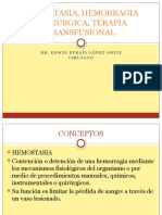 Hemostasia, Hemorragia y Terapia Transfusional