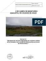 Informe de Campo de Monitoreo de Agua