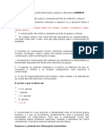 Comunicação Empresarial - ATIVIDADE