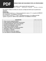 Índice de Hiperactividad para Ser Valorado Por Los Profesores