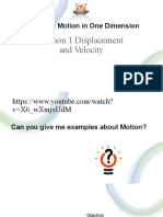 Chapter 2 Section 1 Displacement and Velocity