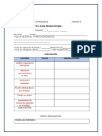 Evaluación. Criterio Valor Observaciones: Nombre Del/la Alumna/o