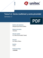 Tarea 5.1: Venta Multinivel y Venta Piramidal: Semana: 5