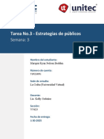 Tarea No.3 - Estrategias de Públicos: Semana: 3