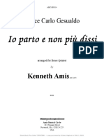 Io Parto e Non Piu Dissi For Brass Quintet