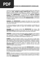 Contrato Privado de Arrendamiento Vehicular