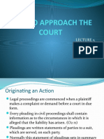 Lecture 5 - How To Approach The Court