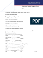 Elementary English Progress Test 4