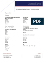 Elementary English Progress Test 4 - Answer Key