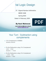 07 CALD Lec 07 Subtraction Using Complement Examples, Signed Number Concepts Dated 14 Feb 2023 Lecture Slides