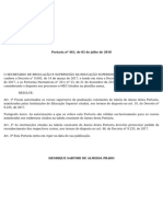 Portaria de Autorização Dos Cursos de Nutrição e Ed Física