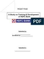 Report Training & Developemt HDFC Bank